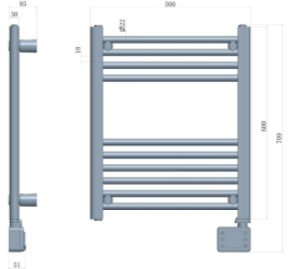 Slika izdelka: Adler LED kopalniški radiator lestev 400W AD7823