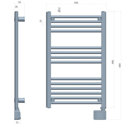 Slika izdelka: Adler LED kopalniški radiator lestev 600W AD7824