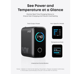 Slika izdelka: Anker 140W polnilec za prenosni računalnik, temno siv