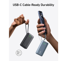 Slika izdelka: Anker 545 Nano powerbank 10K z vgrajenim kablom USB-C, zelen