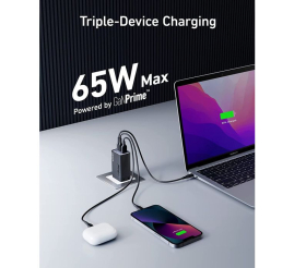 Slika izdelka: Anker 735 GaN III Prime, 3-portni 65W polnilec, črn