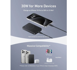 Slika izdelka: Anker MagGo 10K Slim brezžični powerbank, črn