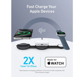 Slika izdelka: Anker MagGo brezžična zložljiva polnilna podloga 3v1, roza