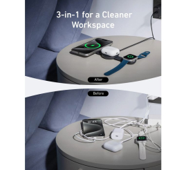 Slika izdelka: Anker MagGo brezžična zložljiva polnilna podloga 3v1, roza