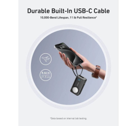 Slika izdelka: Anker MagOn Powerbank 10000 mAh, 35W z vgrajenim kablom in brezžičnim polnjenjem Apple Watch