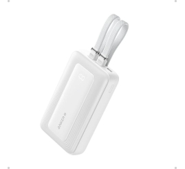 Slika izdelka: Anker Zolo Powerbank 10000 mAh, 30W z vgrajenima kabloma USB-C + Lightning, bel