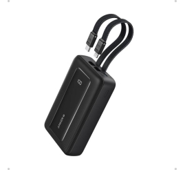 Slika izdelka: Anker Zolo Powerbank 10000 mAh, 30W z vgrajenima kabloma USB-C + Lightning, črn