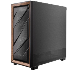 Slika izdelka: ANTEC Flux midi-ATX okno leseno črno/rjavo gaming ohišje