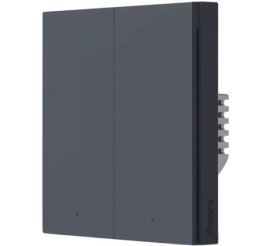 Slika izdelka: AQARA pametno dvojno stensko stikalo H1 EU brez nevtralnega vodnika, WS-EUK02 GREY