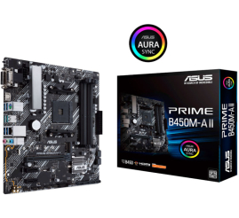Slika izdelka: ASUS PRIME B450M-A II AM4 mATX DDR4 USB3.2 RGB matična plošča