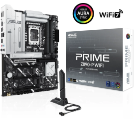 Slika izdelka: ASUS PRIME Z890-P WIFI, DDR5, SATA3, USB4, DP, 2.5GbE, Wi-Fi 7, LGA1851 ATX
