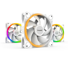 Slika izdelka: BE QUIET! LIGHT WINGS White (BL100) triple pack RGB 120mm 4-pin PWM beli ventilator