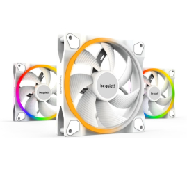 Slika izdelka: BE QUIET! LIGHT WINGS White (BL102) triple pack RGB 140mm 4-pin PWM beli ventilator