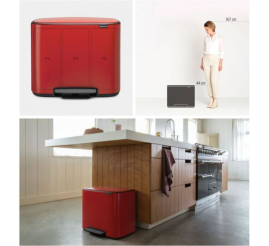 Slika izdelka: Brabantia koš na pedal 3x11L rdeč 121029