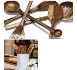 Slika izdelka: Brabantia set lesenih pripomočkov za kuhanje 8 kosov akacija