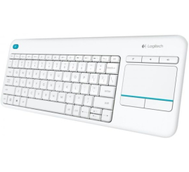 Slika izdelka: Brezžična tipkovnica Logitech K400 Plus Wireless Touch bela (Unifying, SLO gravura)