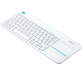 Slika izdelka: Brezžična tipkovnica Logitech K400 Plus Wireless Touch bela (Unifying, SLO gravura)