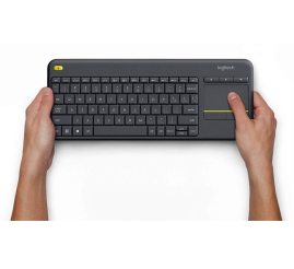 Slika izdelka: Brezžična tipkovnica Logitech K400 Plus Wireless Touch črna (Unifying, SLO gravura)