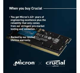 Slika izdelka: Crucial 8GB DDR5-5600 SODIMM PC5-44800 CL46, 1.1V