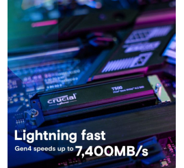 Slika izdelka: Crucial T500 1TB PCIe Gen4 NVMe M.2 SSD s hladilnikom
