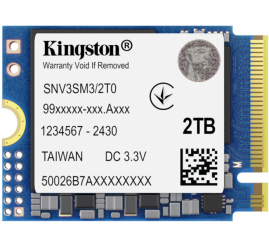 Slika izdelka: Disk SSD M.2 NVMe PCIe 4.0 500GB Kingston SVN3S 2230 5000/3000MB/s (SNV3SM3/500G)