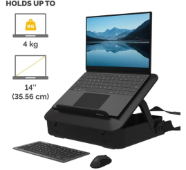 Slika izdelka: Fellowes BREYTA prenosna torba z vgrajenim stojalom za prenosni računalnik, črna