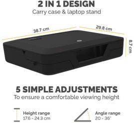 Slika izdelka: Fellowes BREYTA prenosna torba z vgrajenim stojalom za prenosni računalnik, črna