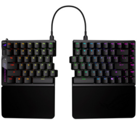 Slika izdelka: Gaming Tipkovnica Žična USB-C/A Asus ROG Falcata HFX V2 Analog US | črna RGB (90MP043H-BKUA20)