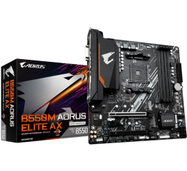 Slika izdelka: GIGABYTE B550M AORUS ELITE AX, DDR4, SATA3, USB3.2Gen1, HDMI, AM4 mATX