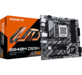 Slika izdelka: GIGABYTE B840M DS3H, DDR5, SATA3, USB3.2Gen1, DP, 2.5GbE, AM5 mATX