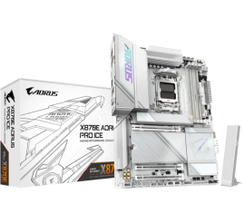 Slika izdelka: GIGABYTE X870E AORUS PRO ICE, DDR5, SATA3, USB4, DP, 2.5GbE, WiFi 7, AM5 ATX