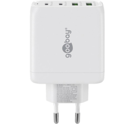 Slika izdelka: GOOBAY 2x USB-C + 2x USB-A 5V 68W beli hitri polnilec