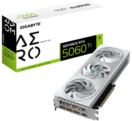Slika izdelka: Grafična kartica nVidia RTX5060Ti GigaByte AERO OC bela - 16GB GDDR7 (GV-N506TAERO OC-16GD)