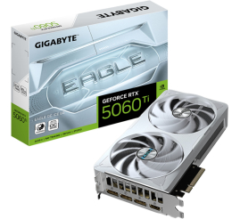 Slika izdelka: Grafična kartica nVidia RTX5060Ti GigaByte Eagle OC Ice Bela - 8GB GDDR7 (GV-N506TEAGLEOC ICE-8GD)