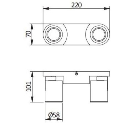 Slika izdelka: GTV reflektorska svetilka BLINK 2xGU10 220V, črna