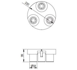 Slika izdelka: GTV reflektorska svetilka BLINK 3xGU10 220V, črna
