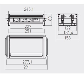 Slika izdelka: GTV vgradna vtičnica za pisarne 3x 230V + 2x USB