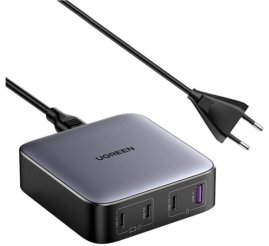 Slika izdelka: Hišni polnilec 100-240V => 1x USB-A (ž) 3x USB-C 100W GaN Nexode Charger Ugreen CD328 črn (90928)