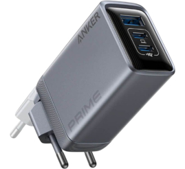 Slika izdelka: Hišni polnilec 100-240V => 1x USB-A (ž) 2x USB-C 100W za mobilni telefon ali tablični računalnik Anker Primer GaN črn (A2688341)