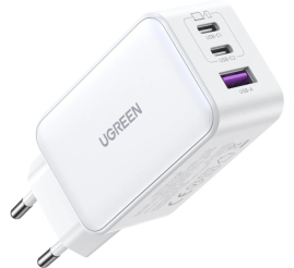 Slika izdelka: Hišni polnilec 100-240V => 1x USB-A (ž) 2x USB-C 65W GaN CD 3.0 Nexode Ugreen CD244 bel (15334)