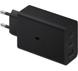 Slika izdelka: Hišni polnilec 100-240V => 1x USB-A (ž) 2x USB-C 65W Samsung Trio (EP-T6530NBEGEU)