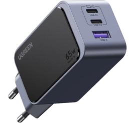 Slika izdelka: Hišni polnilec 100-240V => 2xUSB-C 1xUSB-A Ugreen Nexode S 65W (35042)