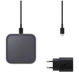 Slika izdelka: Hišni polnilec Samsung brezžična polnilna postaja z adapterjem in kablom 15W siva (EP-P2400TBEGEU)