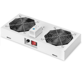 Slika izdelka: Hladilna enota 2x vent. s termostatom Digitus siva (DN-19 FAN-2-WM-T)