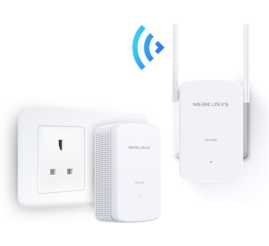 Slika izdelka: HPAV Powerline 1xLAN RJ45 220V MERCUSYS 300Mb/s (1+1) WLAN (MP510)