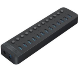 Slika izdelka: HUB USB 3.0 13portni s stikali Orico + napajalnik črn (CT2U3-16AB)