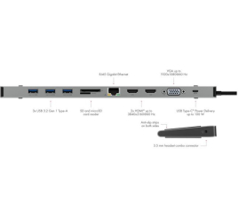 Slika izdelka: IcyBox IB-DK2106A-CPD priklopna postaja s Power Delivery 100W