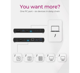 Slika izdelka: IcyBox IB-DK8801-TB4 Thunderbolt 4 priklopna postaja s Power Delivery PD100W 