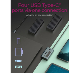 Slika izdelka: IcyBox IB-HUB1454-C31 4-portno hub z vmesnikom USB 3.2 Gen 2 Type-C