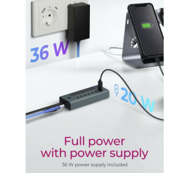 Slika izdelka: IcyBox IB-HUB1457-C31 7-portni hub vmesnik USB-C 3.2
